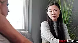 After spanking, wet Asian teen Kimmy Kimm sucks then rides!