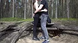 pretty brunette sucks cock deep and rims ass sloppy outdoors 😏👅