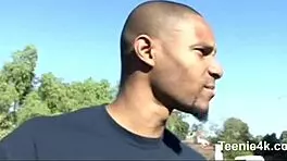 Petite skinny teen's tight shaved cunt facialed by monster cock