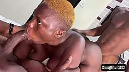 best friend licks fucks my wife's wet ebony pussy doggystyle bent over tight