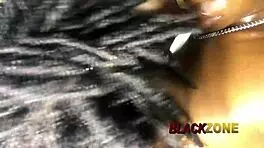 ebony babe in bathroom spreads legs for stepson's eager pussy sucking