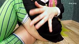 Nerdy girl next door crosses legs teases huge ass cosplay style