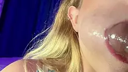 She delivers the sloppiest drooling deepthroat blowjob ever