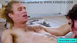 brunette masseuse sophia burns fucked hard in nuru session