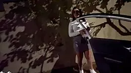 hot latina prostitute sucks monster cock then fucks outdoors public tight pussy