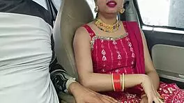 that cute indian babe takes huge cock deep in risky car fuck outdoors
