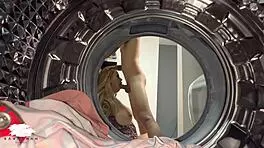 hey chubby blonde why take young guys cock doggystyle in laundry room?