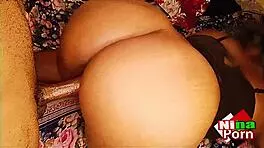 Chubby ebony milf rides stepbro's monster cock in hardcore doggy cowgirl orgy