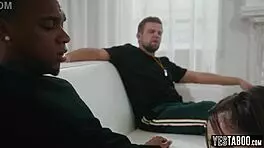 sly coach bends pregnant student girlfriend over for big black cock doggystyle