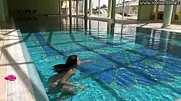 Jessica Lincoln's Pink Bikini Tease Turns into Poolside Tit and Ass Play