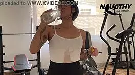 Beautiful hot girl's delicious gym workout routine 😋💦🏋️