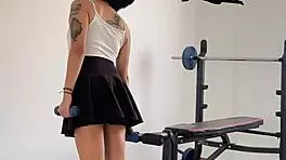 Beautiful hot girl's delicious gym workout routine 😋💦🏋️