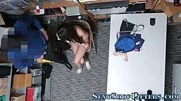 i can't believe i got caught but this petite thief's pussy is getting plowed hard