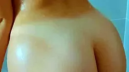 oh god this brazilian babe's shower in black thong is so hot