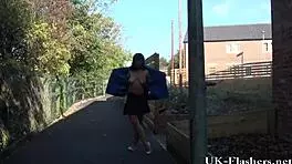 Bold black teen 18+ flashes nudity publicly for ebony thrill