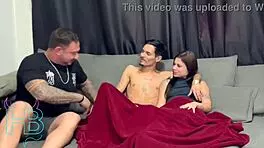 brazilian redhead and skinny latina girlfriend caught bending over for big cock doggystyle