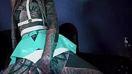 skinny inked girl squirts from intense solo gaping play