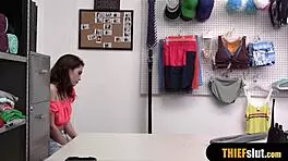 petite brooke haze roughly bent over and fucked hard by security cop