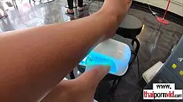 Skinny Asian amateur teen cherry destroyed doggystyle by massive white cock thrust!