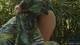 Tiny Asian Kit Rysha strips petite tits ass outdoors pre boob job