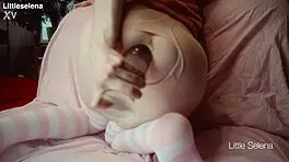 her tight asshole gapes from huge toy anal training