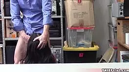 beautiful brunette teen slips through mall undetected until caught