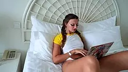 Naughty babe takes huge dripping creampie