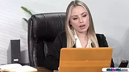 check out this brunette babe getting facesat hard by the hot blonde intern girldogirl style