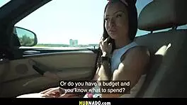 Petite German Pierced Cowgirl Rides Big Cock for Outdoor Car Facial Cumshot Deal