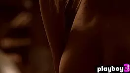 brunette babe strips hot lingerie fast