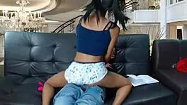 Teen bends over for intense doggystyle pounding