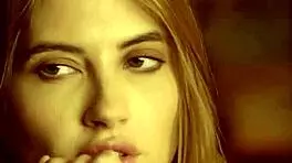 brunette babe strips hot lingerie fast