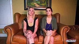 Horny Coed Friends Jennifer and Vicky Hunt Bent-Over Doggystyle Cum Treats on Halloween