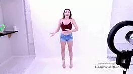 I ravish that elegant shy brunette in her big audition