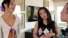 alexis tae seductively teaches petite small titted asian teen kimmy kim fingering and licking