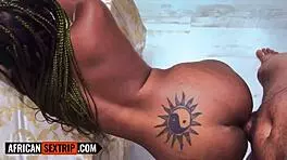 petite ebony teen's tight holes stretched by massive black cock in raw interracial slam