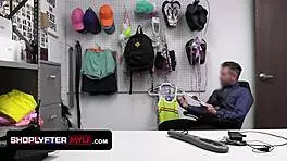 Mischievous shoplifter calls stepmom but gets caught in steamy rescue