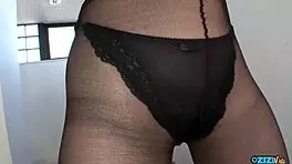 Guy devours her shining beauty by sucking clit hard on stairs