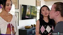 alexis tae seductively teaches petite small titted asian teen kimmy kim fingering and licking