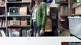 Mall cop rips clothes off petite brunette in dirty strip search