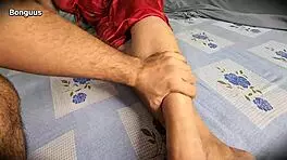 roommate gropes ebony milf during massage leading to wild pussy fuck