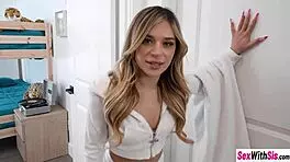 oops, my stepbrother's graduation gift turns into sloppy pov cowgirl ride for aria valencia