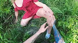 Petite cutie lost in woods finds help but repays with sloppy deepthroat blowjob