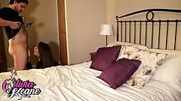 British uniform girl teases orally then takes full thrust