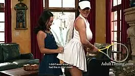 Romi Rain Pounds Kimmy Kimm in Kinky Lesbian Pussy Fingering Lick