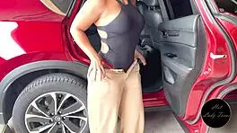 big ass latina neighbor babe rides huge cock wildly in car!