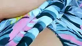 pretty office girl fingers wet pink pussy to orgasm in bathroom hideaway