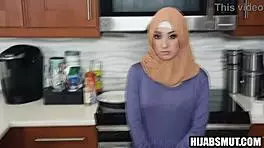 Muslim maid sucks big cock then pussy hardcore fucked by owner for stealing