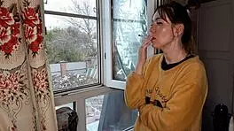 Asian beauty lights up a cigarette in intriguing fetish moment