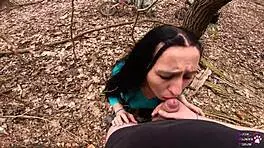 Dirtbike outdoor ride turns wild cum explosion